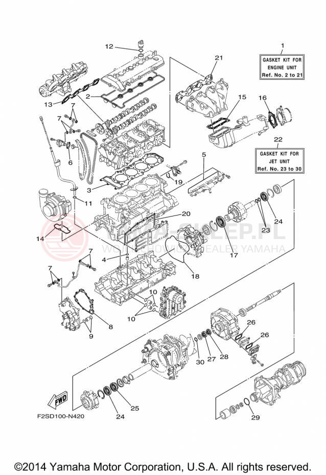 Schemat "Zestaw naprawczy" do Yamaha FX CRUISER SHO FA1800AP