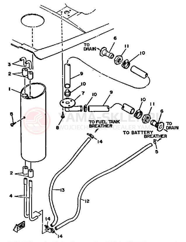 Schemat "odpowietrzenie" do Yamaha WAVE RUNNER LX WR650D