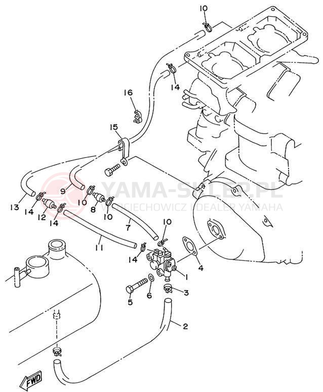 Schemat "Pompa olejowa" do Yamaha WAVE RUNNER XL760 XL760X