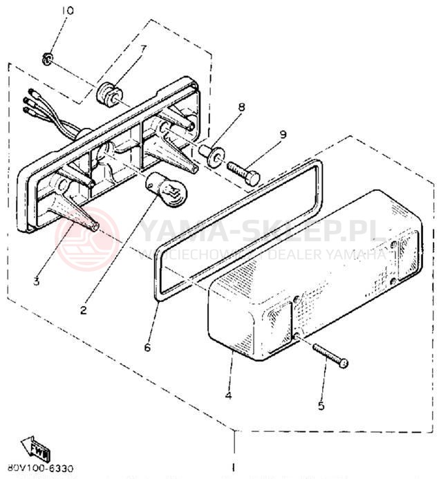 Schemat "lampa tył" do Yamaha BRAVO BR250P