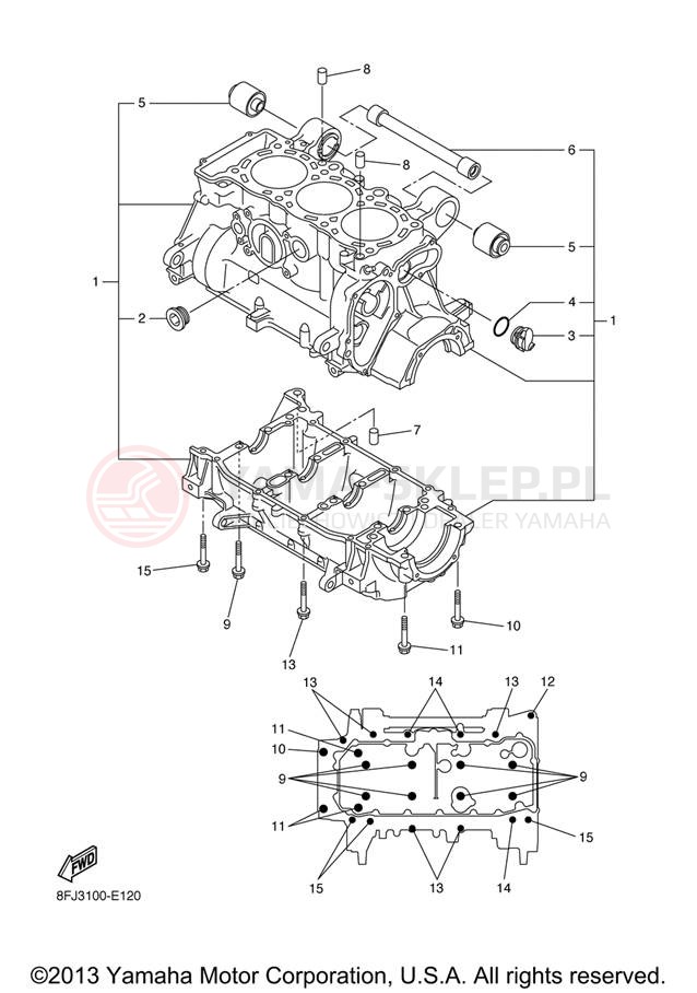 Schemat "Obudowa silnika" do Yamaha RS VENTURE RST90XR/RST90GTXS