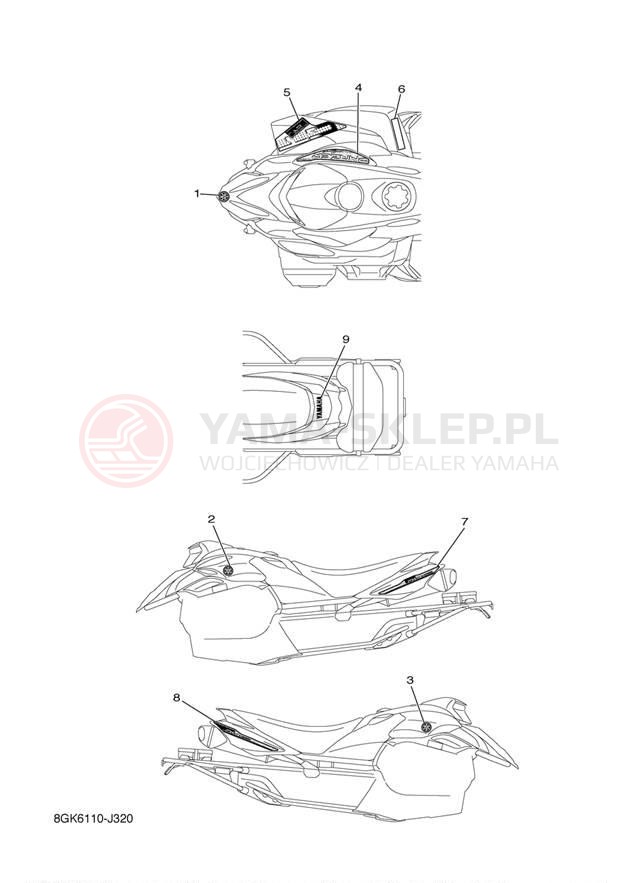 Schemat "naklejki" do Yamaha PHAZER GT PZ50GTZB