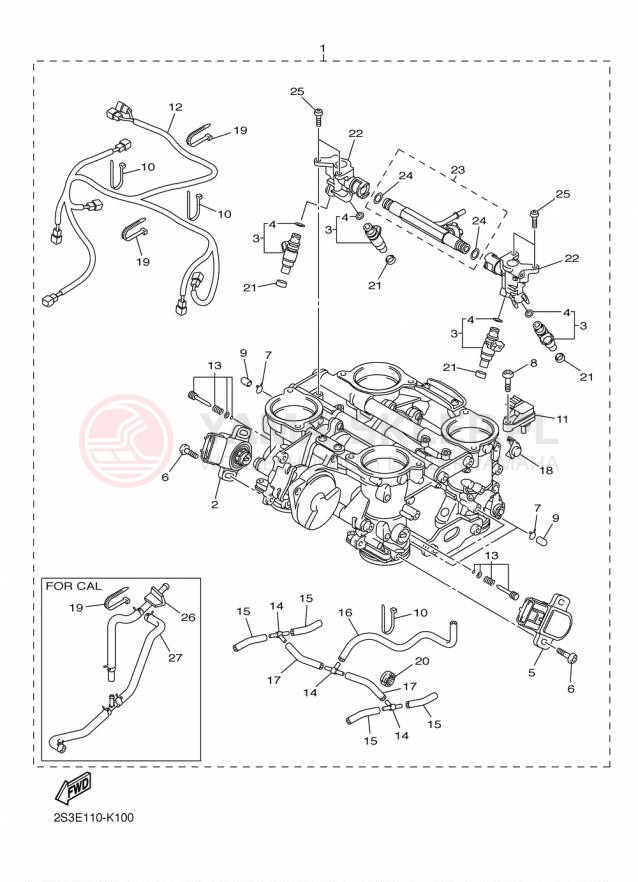 Schemat "Wtrysk paliwa" do Yamaha VMAX VMX17FCR/VMX17FR