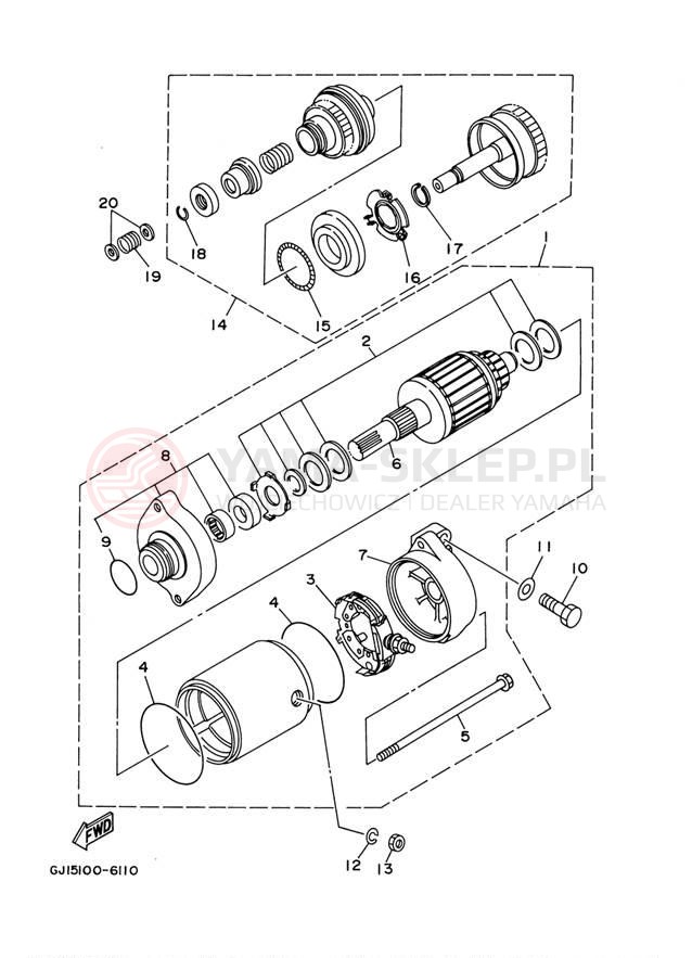 Schemat "rozrusznik" do Yamaha XLT800 XA800AB