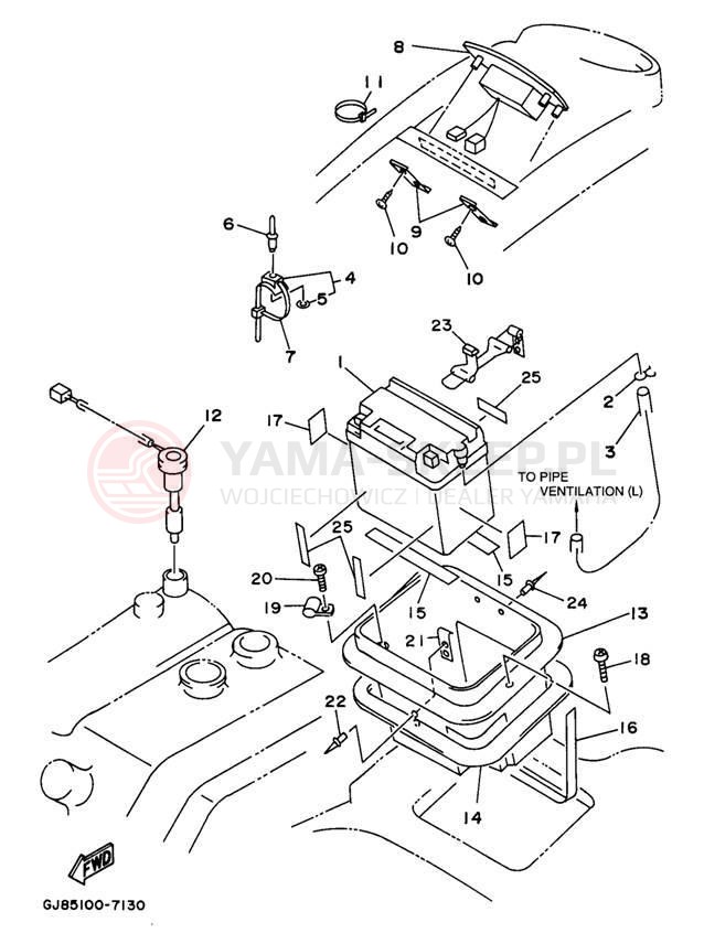 Schemat "układ elektryczny" do Yamaha WAVE RAIDER 700 RA700BV