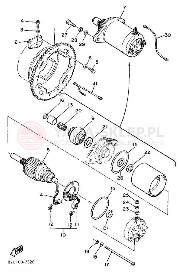 Schemat "rozrusznik" do Yamaha EXCEL III EC340M