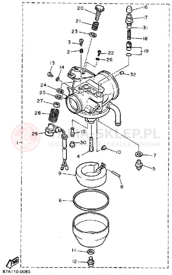 Schemat "Gaźnik" do Yamaha SNOSPORT (ELEC START) SV125EP