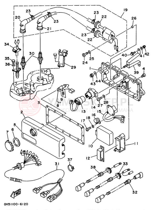 Schemat "układ elektryczny" do Yamaha WAVE BLASTER II WB760U