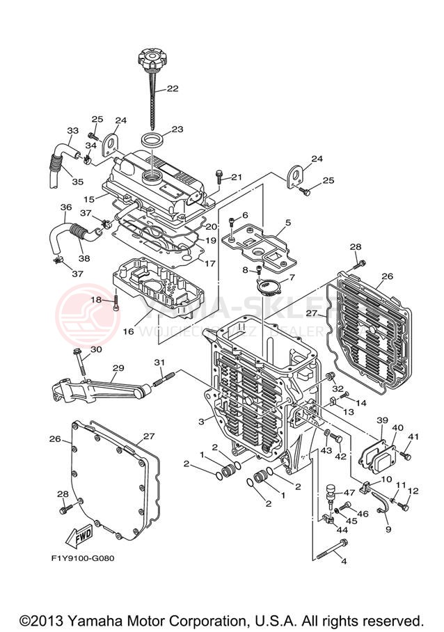 Schemat "Chłodnica oleju" do Yamaha FX1000AG
