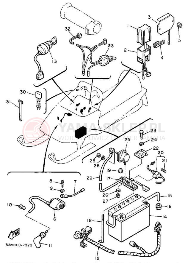 Schemat "układ elektryczny" do Yamaha CF300M
