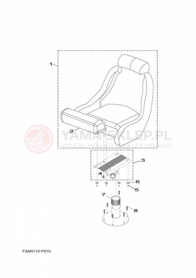 Schemat "SWIVEL SEAT" do Yamaha SX190 RX1800CP/RX1800DP