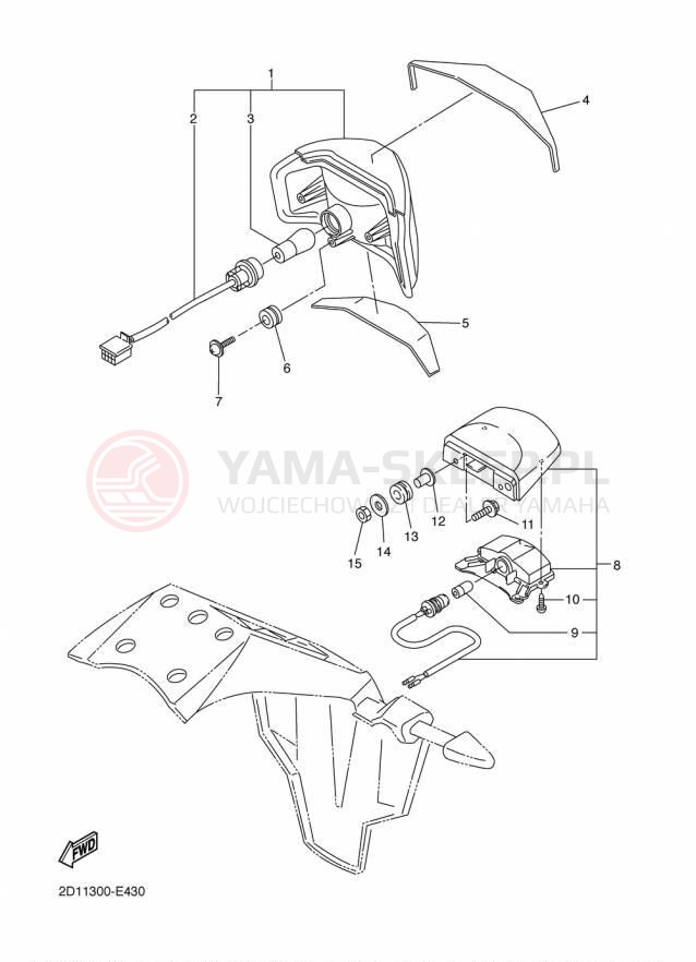 Schemat "lampa tył" do Yamaha FZS1 FZS10FGY/FZS10FCGY