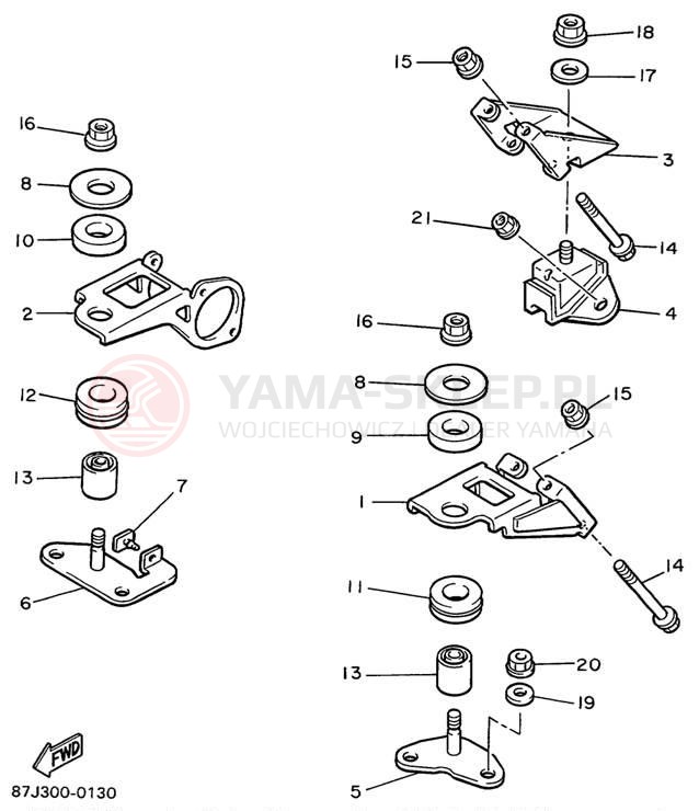 Schemat "Mocowanie silnika" do Yamaha PHAZER MOUNTAIN LITE PZ480STC