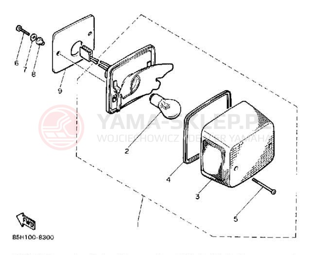 Schemat "lampa tył" do Yamaha SNOSCOOT SV80P