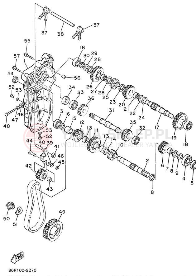 Schemat "Układ napędowy" do Yamaha VK540 II VK540EW