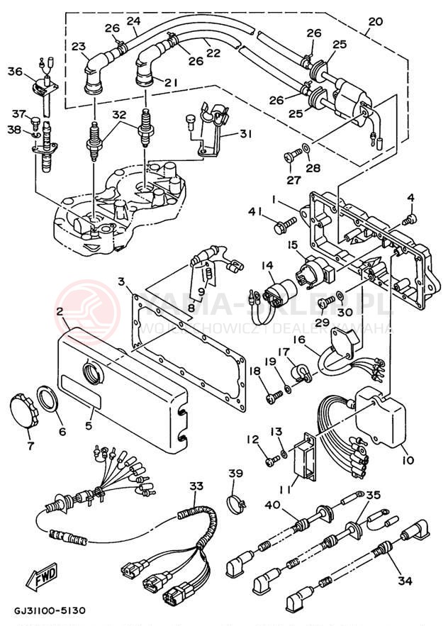 Schemat "układ elektryczny" do Yamaha WAVE VENTURE WVT700T