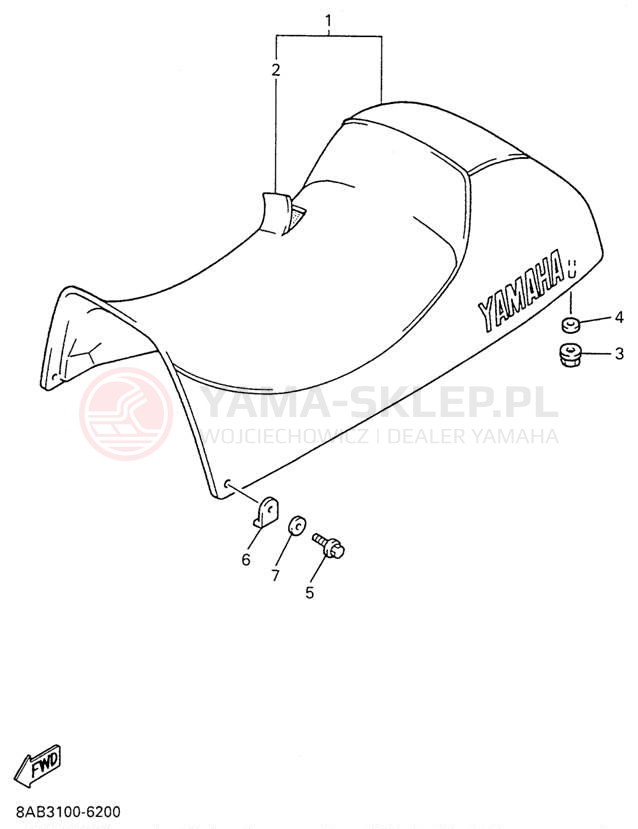 Schemat "siedzenie" do Yamaha VMAX 600 VX600W