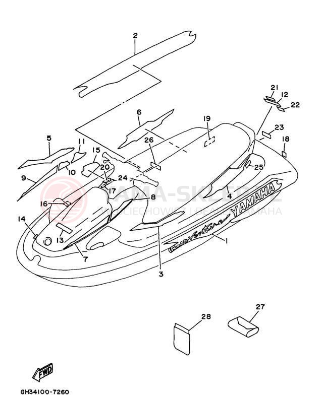 Schemat "Naklejki" do Yamaha WAVE VENTURE 1100 WVT1100V
