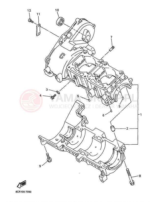 Schemat "Obudowa silnika" do Yamaha VENTURE 600 VT600A/VT500A