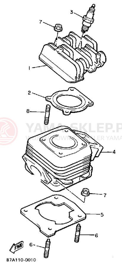 Schemat "cylinder" do Yamaha SNOSPORT SV125R