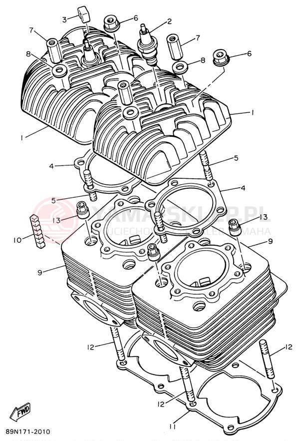 Schemat "głowica" do Yamaha VK540 II VK540EW