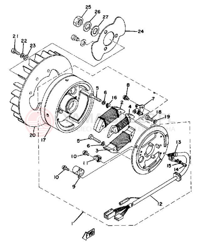 Schemat "Układ zapłonowy" do Yamaha GS300A