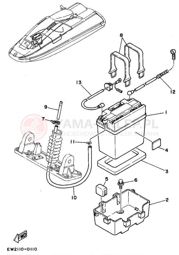 Schemat "układ elektryczny" do Yamaha SUPER JET SJ700S