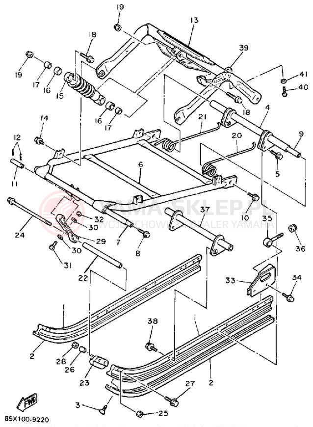 Schemat "Zawieszenie gąsiennicy" do Yamaha SNOSCOOT (ELEC START) SV80EN