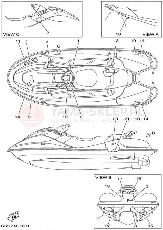 Schemat "naklejki" do Yamaha SV1200/SV1200/SV1200Z