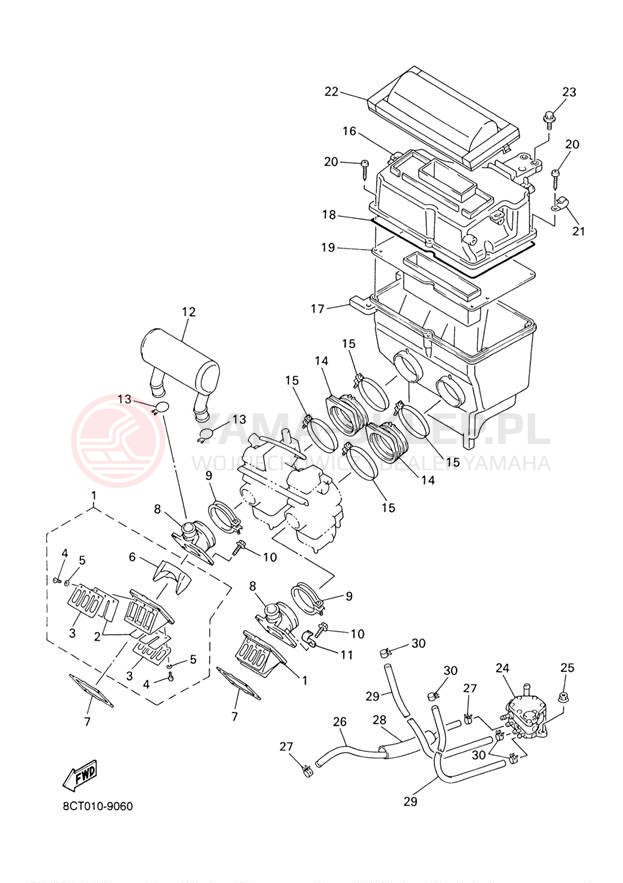 Schemat "Wtrysk paliwa" do Yamaha SX500