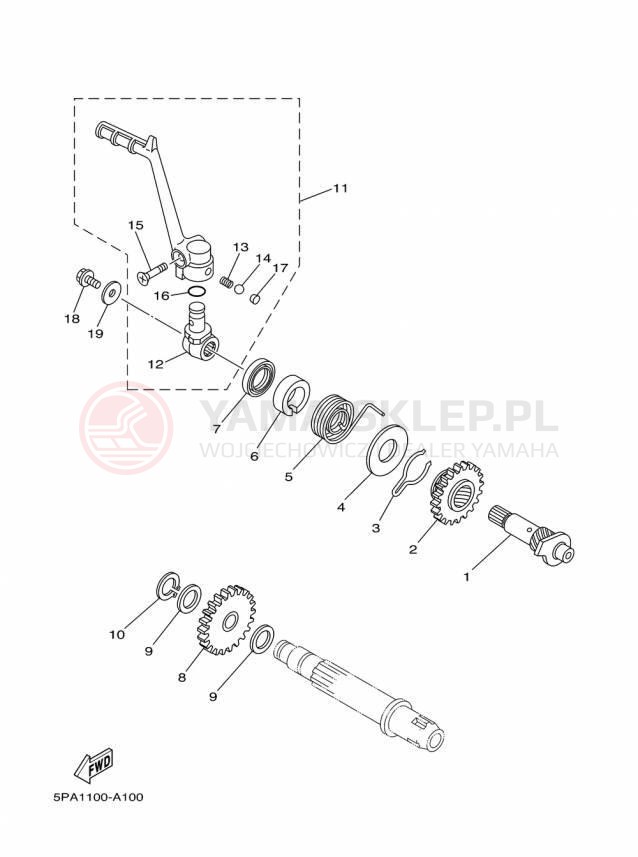 Schemat "rozrusznik" do Yamaha YZ85 YZ85F