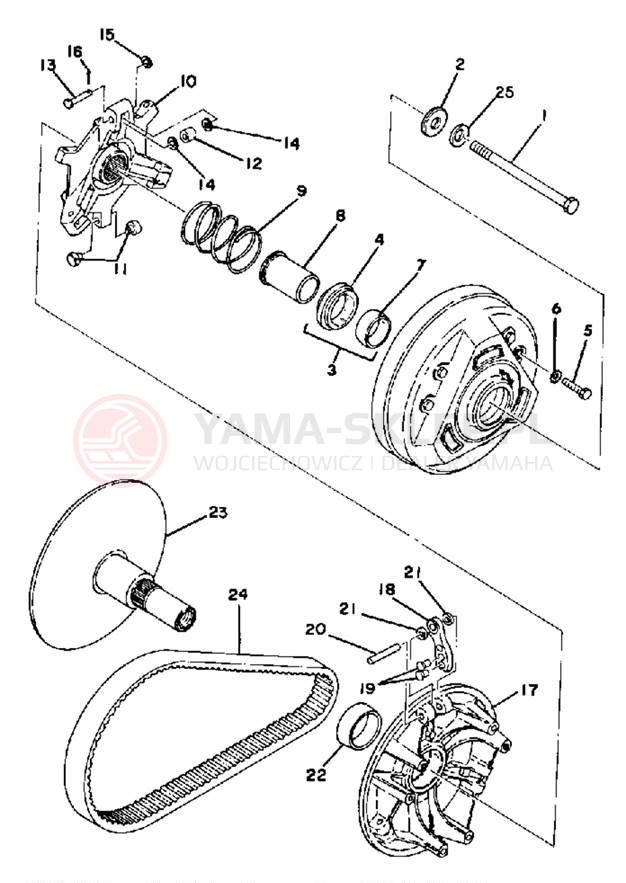 Schemat "PRIMARY SHEAVE" do Yamaha EX340A/EX440A