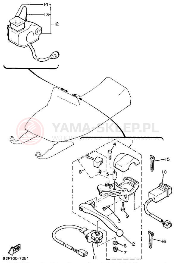 Schemat "układ elektryczny" do Yamaha BRAVO T (LONG TRACK) BR250TN