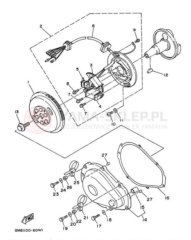 Schemat "prądnica" do Yamaha SUPER JET SJ700AU