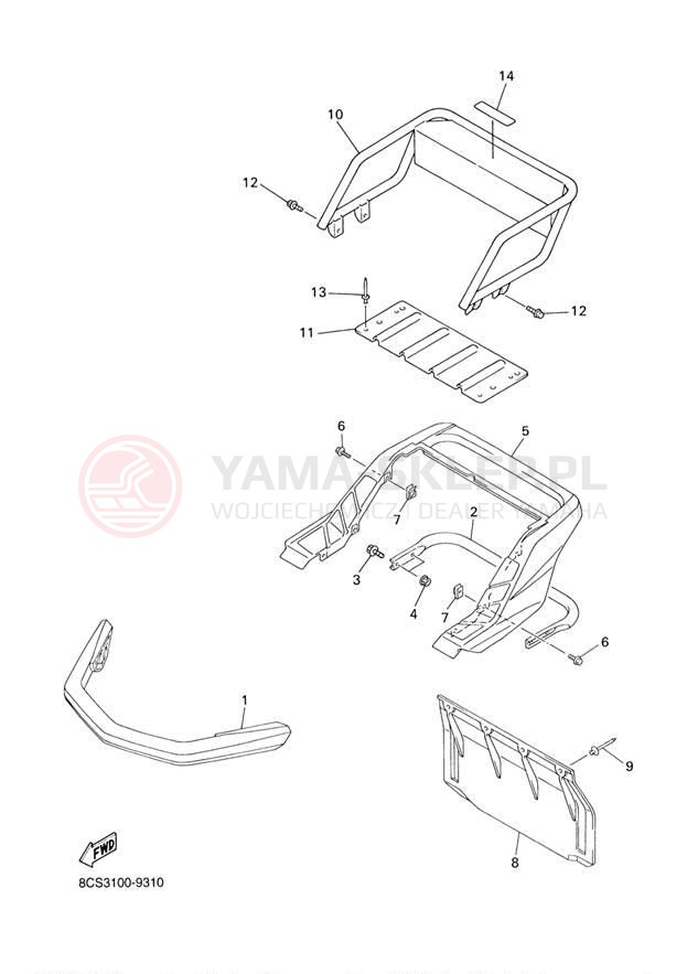 Schemat "zderzak" do Yamaha PHAZER MOUNTAIN LITE PZ500MLD