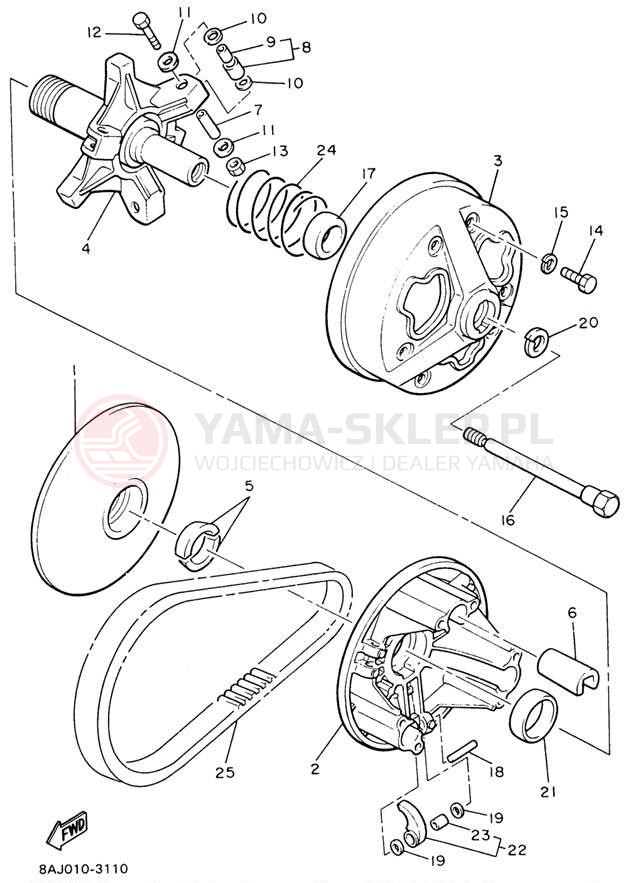 Schemat "PRIMARY SHEAVE" do Yamaha OVATION LE CS340EW