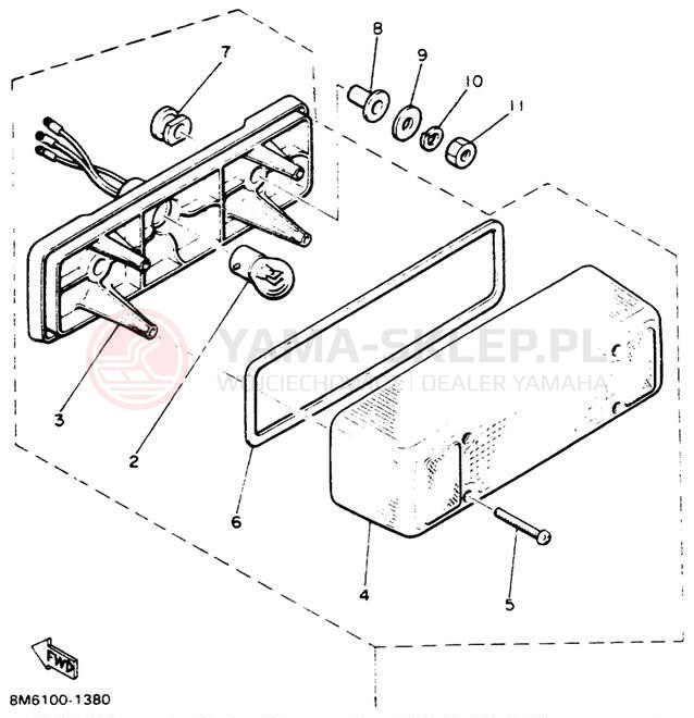 Schemat "lampa tył" do Yamaha XLV XL540M