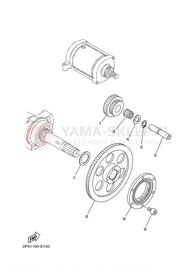 Schemat "rozrusznik" do Yamaha RHINO 450 YXR45FYGR/YXR45FYR