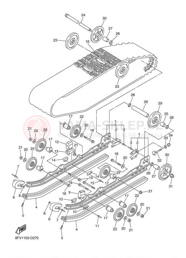 Schemat "Zawieszenie gąsiennicy" do Yamaha RX-1 ER RX10RK/RX10RSK