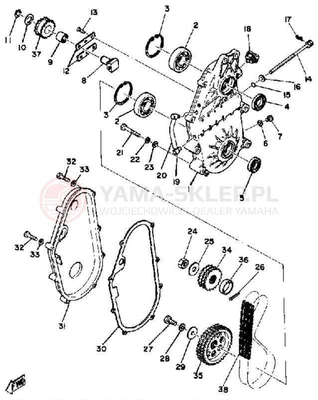 Schemat "Układ napędowy" do Yamaha EX440D