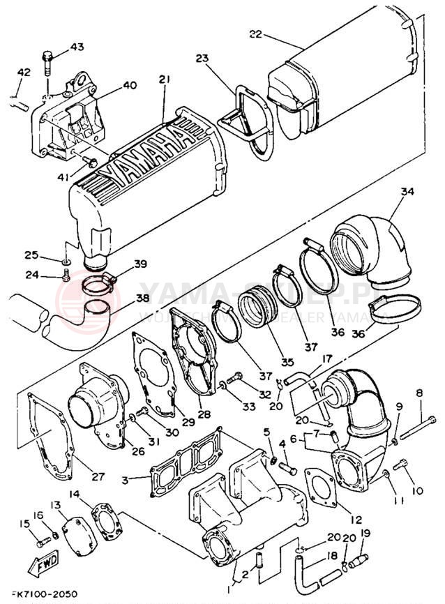 Schemat "wydech" do Yamaha WAVERUNNER LX WR650R