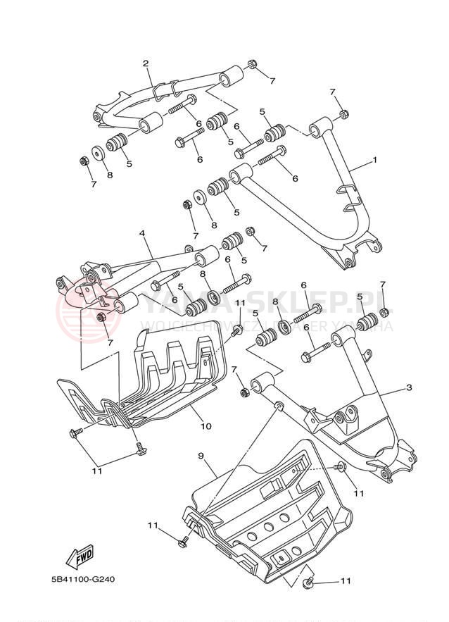 Schemat "wahacz" do Yamaha RHINO 700 FI YXR7FYL/YXR7FYGR