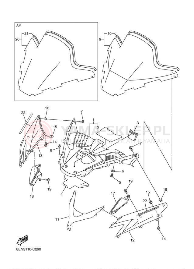 Schemat "Szyba" do Yamaha SX VIPER MOUNTAIN SXV70ML