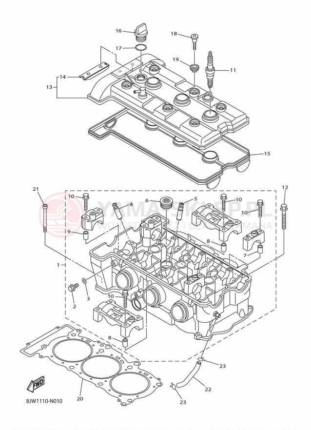 Schemat "głowica" do Yamaha SRVIPER MTX 162 LE SR10M62LFO