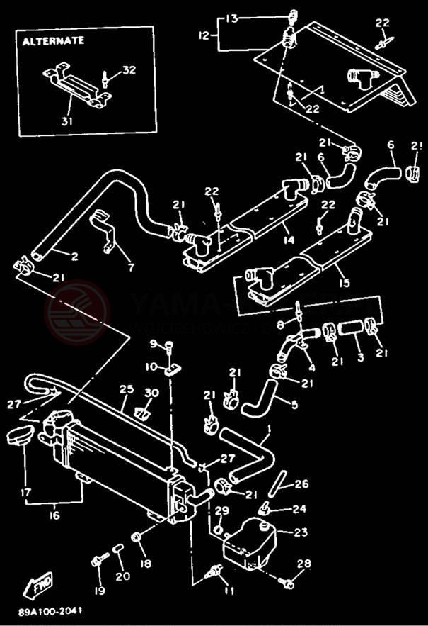 Schemat "Układ chlodzenia" do Yamaha VMAX-4 VX750S