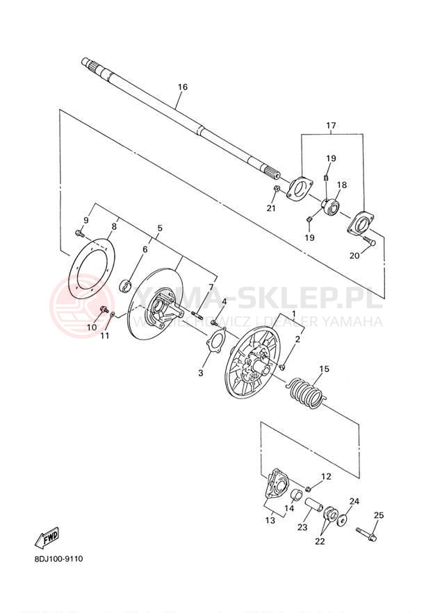 Schemat "Przeniesienie napędu" do Yamaha VENTURE XL VT500XLL