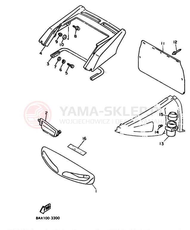 Schemat "zderzak" do Yamaha VMAX-4 VX750T