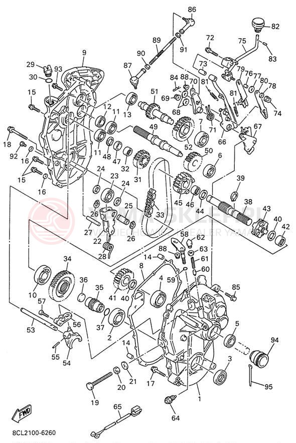 Schemat "Układ napędowy" do Yamaha VMAX 500 DX VX500DXW