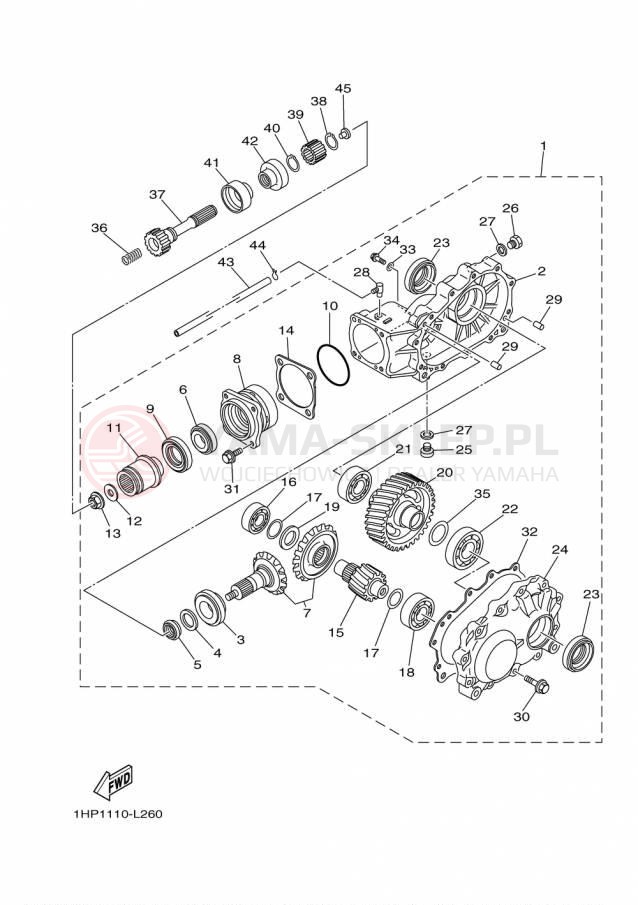Schemat "Wał napędowy" do Yamaha GRIZZLY 700 EPS SE YFM700PSFS