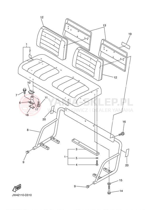 Schemat "siedzenie" do Yamaha PRO HAULER 700 YXP700AT